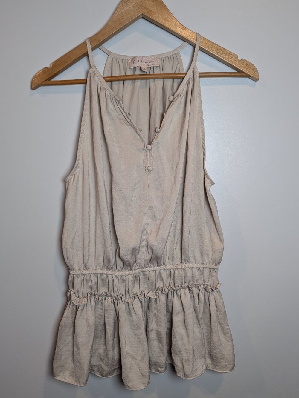 PHILOSOPHY BY BANANA REPUBLIC WOMEN'S SIZE L BEIGE BOHO FLOWY TANK TOP